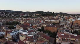 Caldes de Montbui aerial town shoot