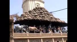 Mount Girraj on the index finger of Lord Krishna