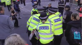 first two arrests Extinction rebellion   23/08/2021 police  carry out protesters