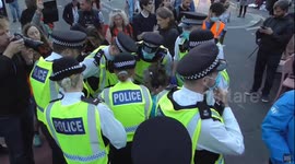 Extinction rebellion arrests obstruction of the highway drummer boy arrested