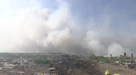 Fire at the city landfill in Zrenjanin, Serbia