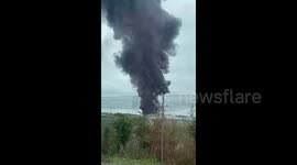Apocalyptic scenes with huge clouds of black smoke and 'explosions' in Leamington Spa
