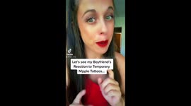 Boyfriend reacts to Breast Cancer survivor Girlfriend’s temporary Nipple Tattoos
