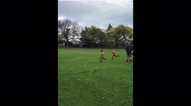 A try saving tackle by Cooper Lewis at an Under 7 rugby league game in New Zealand!