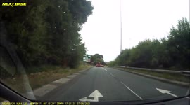 Fireworks are launched from a car by a passenger at roundabout in Teesside