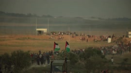 The eastern border separating the Gaza Strip and Israel