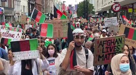 Hundreds descend on London against Taliban in aftermath of terrorist attack outside Kabul airport