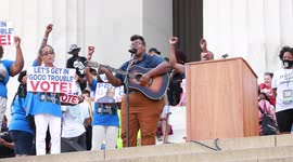 Voting rights demonstrators hold