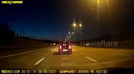 Strange light appears in the sky over Surrey near M25 caught on dashcam 28th August 2021