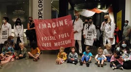 London, UK. 29 August 2021. Extinction Rebellion Scientists occupy the Science Museum