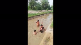 Kids are enjoying while swimming