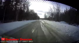 Driving through a flooded area