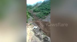 Students narrowly avoid massive mudslides on their way back to school in China