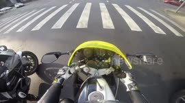 Motorcyclist collided with a car