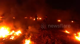 Hundreds rally in Gaza near separation barrier to protest Israeli blockade of territory