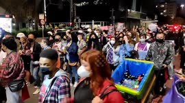 Lesbian women protest in Sao Paulo, Brazil