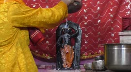 Holy Bath Of Hindu Lord Krishna On Janmashtami Festival In India