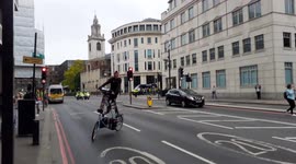 A very tall bike exstinction rebellion demo central london