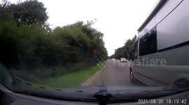 Van vs car road rage UK bad drivers brake check caught on dashcam