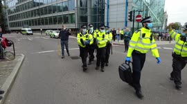 Man arrested as Extinction Rebellion protesters block Tower Bridge Approach