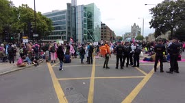 Man arrested as Extinction Rebellion protesters block Tower Bridge Approach