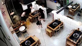 Lighter explodes inside hotpot when Chinese restaurant waitress tries to take it out