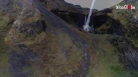 'Kvernufoss Waterfall - A Breathtaking Hidden Gem in Iceland | Aerial Video'