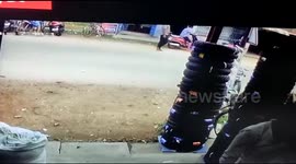 Boy fell from the two Wheeler had a miraculous escape from the speeding bus in south india