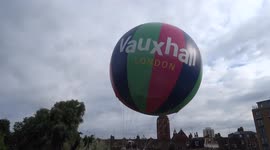 A family photo session inside the Vauxhall Balloon at Victorian Vauxhall event