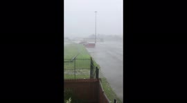 Gusts of wind with a wall of rain. Hurricane Ida. New Orleans, LA, USA
