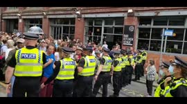 Anti-lockdown and anti-vaccine protesters scuffle with police in Leeds