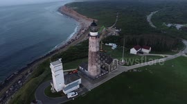 Watch this stunning footage of fog rolling across the Montauk Lighthouse restoration project