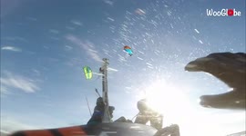 Ouch! Kiteboarders collide at speed while surfing in opposite directions off beach in Massachusetts