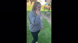 Dog gets excited when she hears owner mention walk on the phone