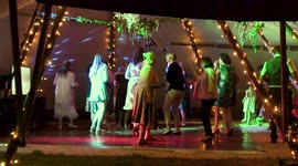 Wedding guests enjoying the dancing now that the Covid lockdown has ended