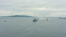 LE Samuel Beckett arriving at Dublin Port for the 75Th Anniversary Ceremony.