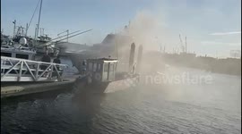 Luxury yacht destroyed by fire in New Bedford