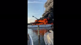 Luxury yacht destroyed by fire in New Bedford