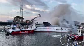Luxury yacht destroyed by fire in New Bedford