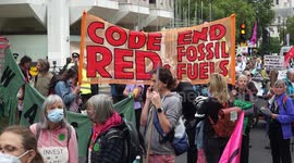 Extinction Rebellion hold Greenwash Action march in central London