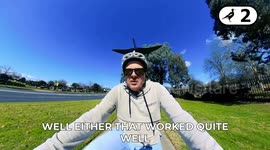 Aussie cyclist builds bizarre device to defend himself against swooping magpies