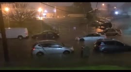 Cars crushed in New Jersey floods