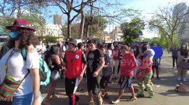 Indigenous people protest in Sao Paulo as Brazil high court continues hearing on land case