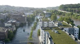Flooding of the Schuylkill River in Philadelphia after Hurricane Ida
