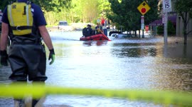 Storm flooding forces boat evacuations on well-trafficked street in Philadelphia