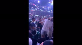 Fan gets knocked out as brawl erupts at Jake Paul vs Tyron Woodley fight