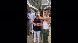 Blindfolded mum left in tears on birthday as she is surprised by her dad