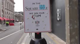 WE BIN OUR CHEWING  GUM SIGN COVERED IN CHEWING  GUM FUNNY VIDEO
