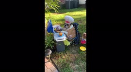 When the dogs decide to have their own barbecue.