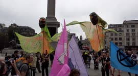 Animal rebellion human parot heads exstinction rebellion day 11